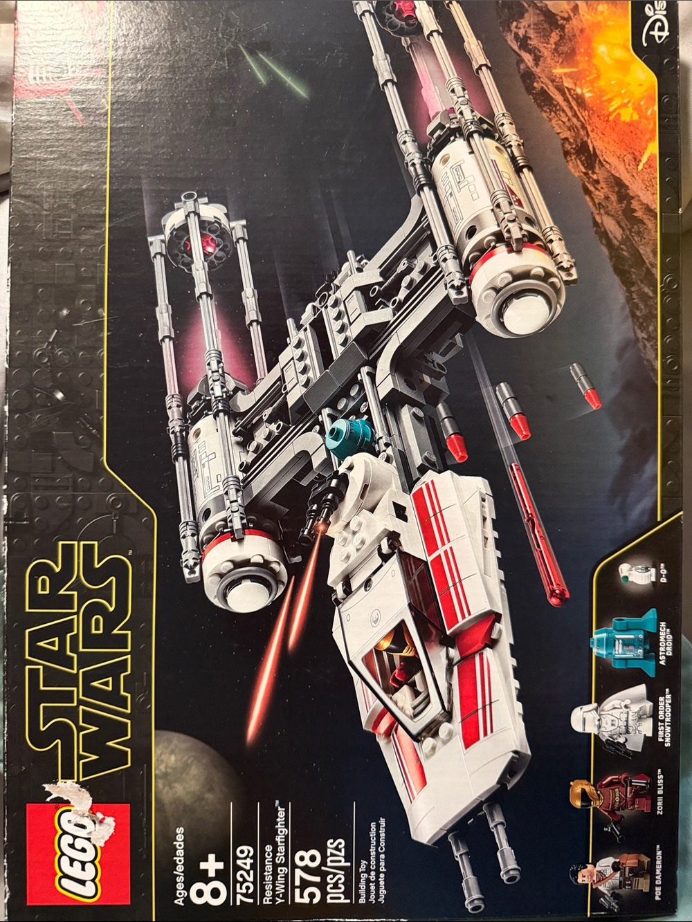 LEGO Star Wars White Red Black Resistance Y-Wing Starfighter Replica